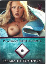 Load image into Gallery viewer, Playboy&#39;s Bare Assets Debra Jo Fondren Pink Foil Birthstone Card
