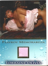 Load image into Gallery viewer, Playboy Bathing Beauties Lorraine Olivia Gold Foil Memorabilia Card

