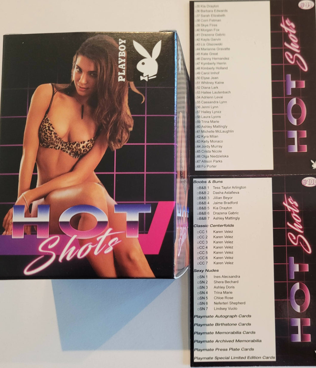PLAYBOY'S HOT SHOTS 100 CARD BASE SET Includes 1 Preview & 2 Checklist Cards