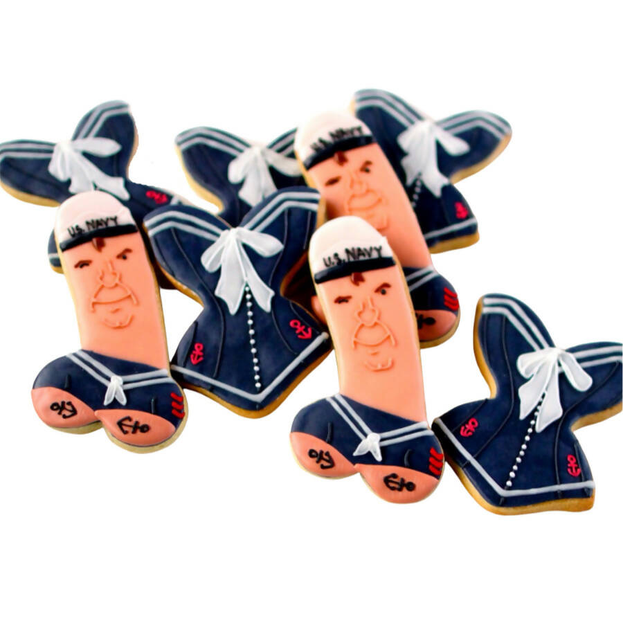 Navy Commander Adult Cookie Set