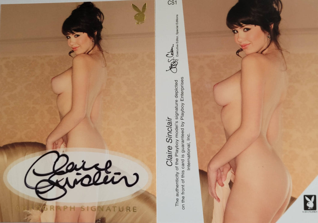 PLAYBOY'S SEXY GIRLS ll GOLD AUTOGRAPH SIGNATURE # 1 CLAIRE SINCLAIR