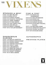 Load image into Gallery viewer, Playboy Vixens Purple Foil #100 Checklist Serial Numbered #85/100
