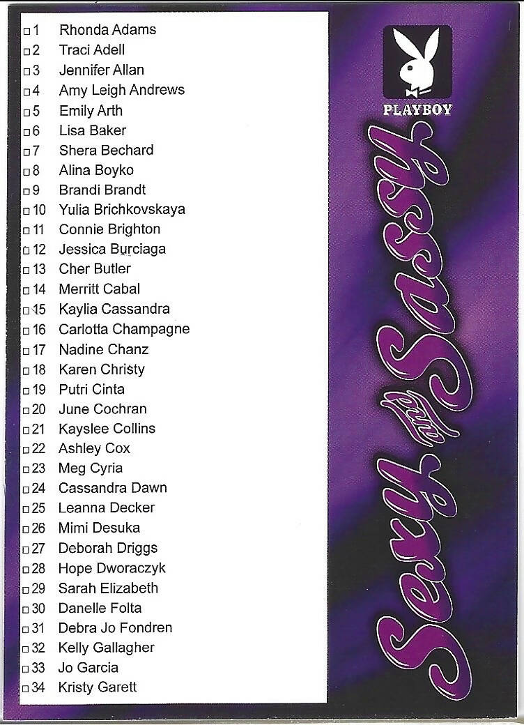 Playboy's Sexy and Sassy Checklist 1 Card #99
