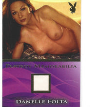 Load image into Gallery viewer, Playboy&#39;s Sexy and Sassy Danielle Folta Gold Foil Memorabilia Card
