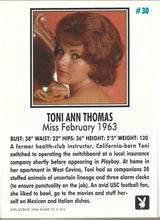 Load image into Gallery viewer, Playboy February Edition Toni Ann Thomas Card #30
