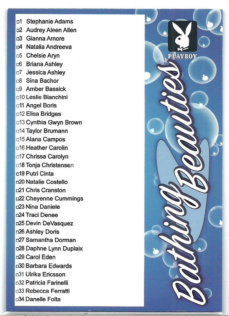 Playboy Bathing Beauties Card #99 Checklist #1