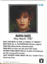 Load image into Gallery viewer, Playboy Centerfolds March Edition Marina Baker Card #102
