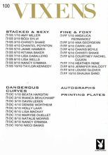 Load image into Gallery viewer, Playboy Vixens Purple Foil #100 Checklist Serial Numbered #4/100
