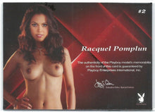 Load image into Gallery viewer, Playboy Centerfold Update 7 Raquel Pomplun Special Memorabilia Card #2
