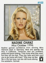 Load image into Gallery viewer, Playboy Centerfold Collector Cards 1994 Thru 1996 #102 Nadine Chanz
