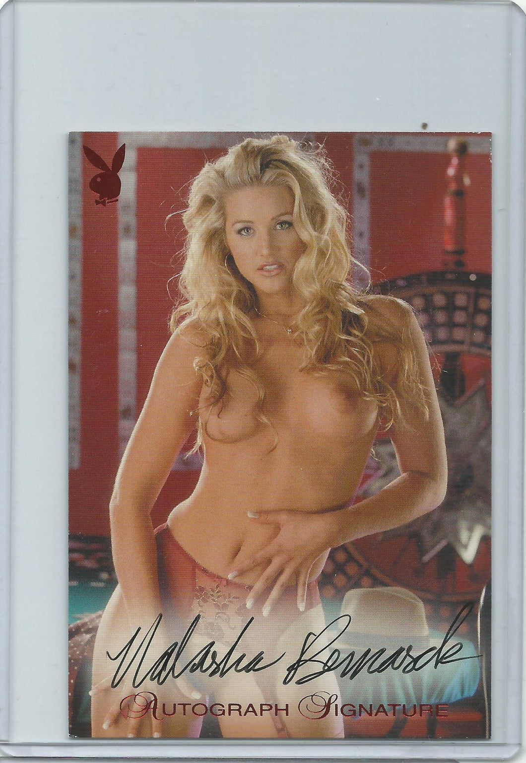 Playboy Playmates of the Year Natasha Bernasek Red Foil Jumbo Autograph Card